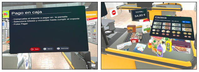 Imaxes do proceso de pago no supermercado virtual